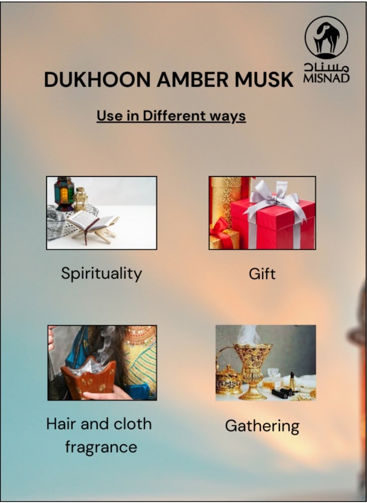 Dukhoon Amber Musk Premium Bakhoor Long Lasting Arabic Oud Incense 150gm. - pzsku/Z3980D50323F09062D810Z/45/_/1736330881/24c8256c-6e65-4ccd-a8fe-72f982fde0ad