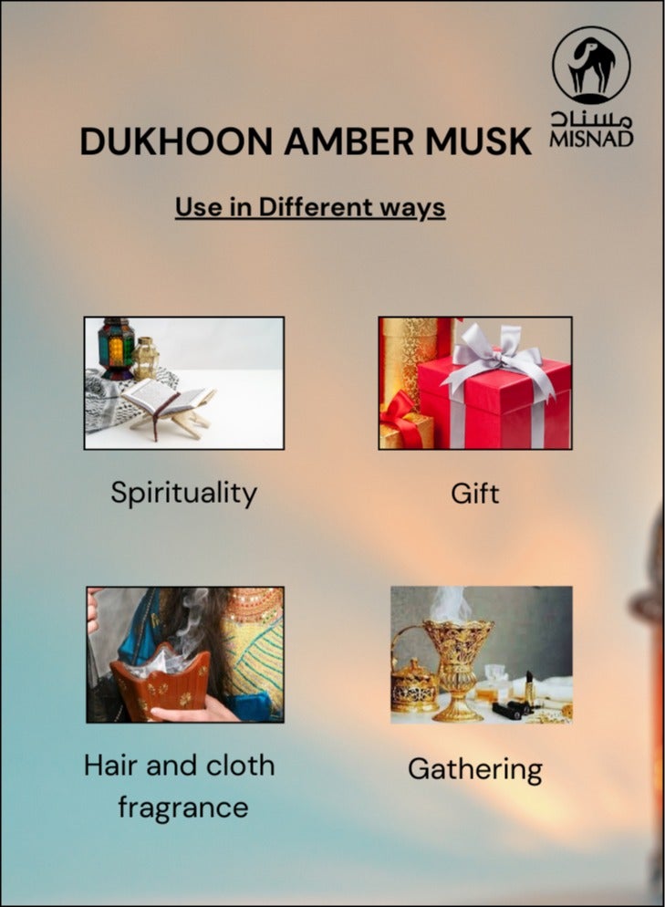 سيميكول دخون أمبر مسك فاخر بخور بخور عود عربي طويل الأمد 150 جرام. - Image 4
