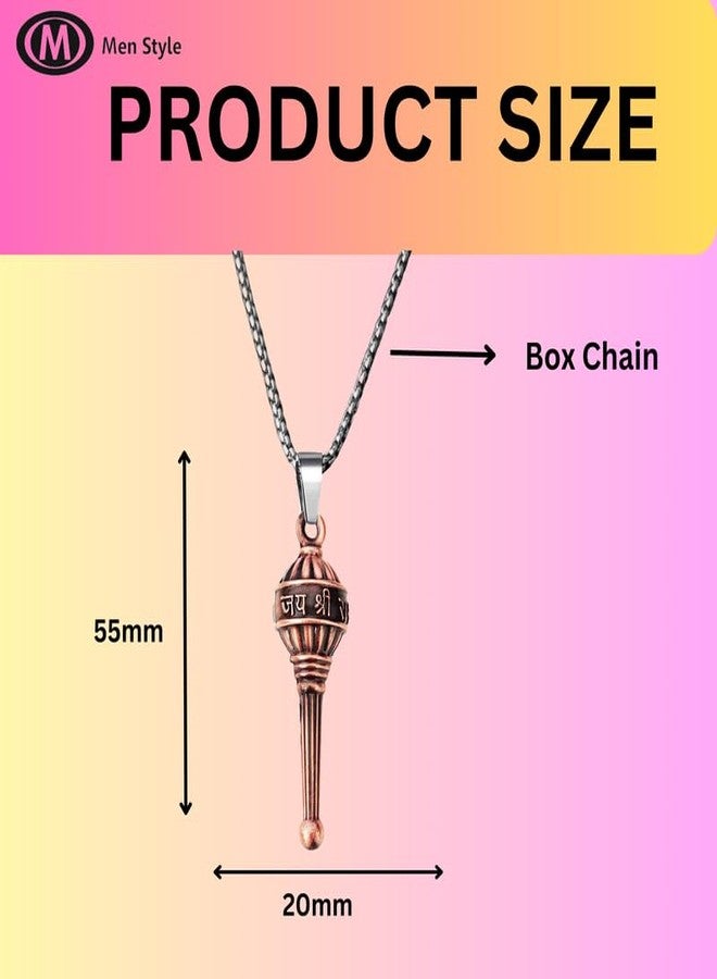 M Men Style God Ram Bhakat Hanuman Pendant for Men & Women Metal Bajrangbali Hanuman Gada Locket for Good Health & Wealth SPn2024282 - Image 2