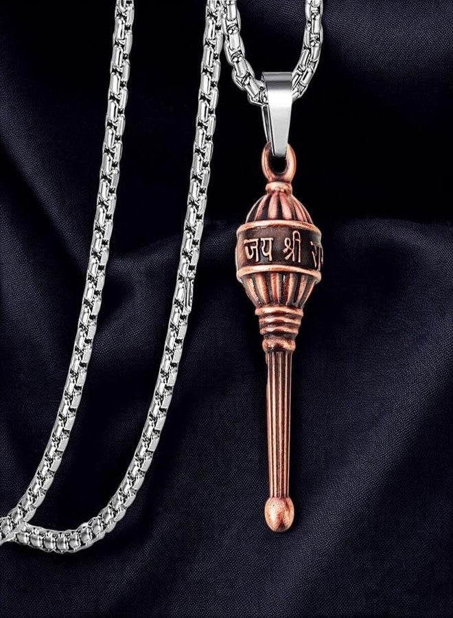 M Men Style God Ram Bhakat Hanuman Pendant for Men & Women Metal Bajrangbali Hanuman Gada Locket for Good Health & Wealth SPn2024282 - Image 3