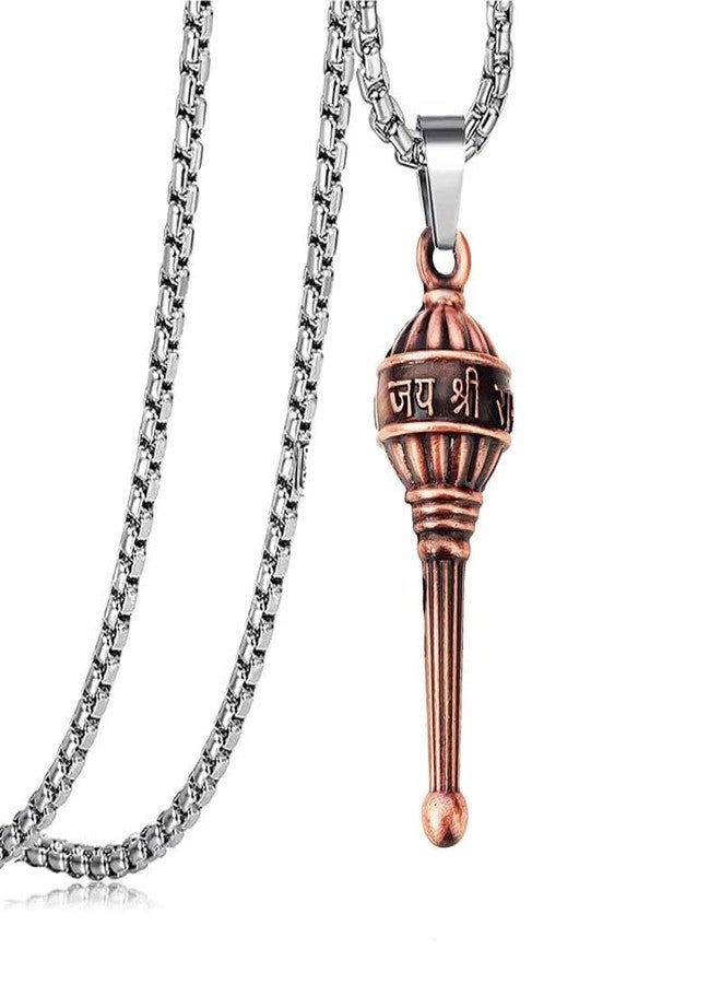 M Men Style God Ram Bhakat Hanuman Pendant for Men & Women Metal Bajrangbali Hanuman Gada Locket for Good Health & Wealth SPn2024282 - Image 1