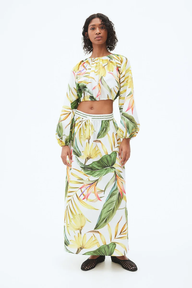 اتش اند ام تنورة ماكسي من البوبلين