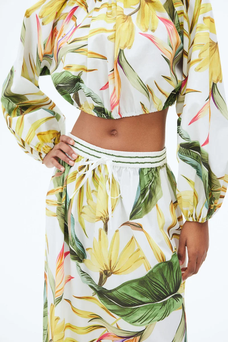 اتش اند ام تنورة ماكسي من البوبلين