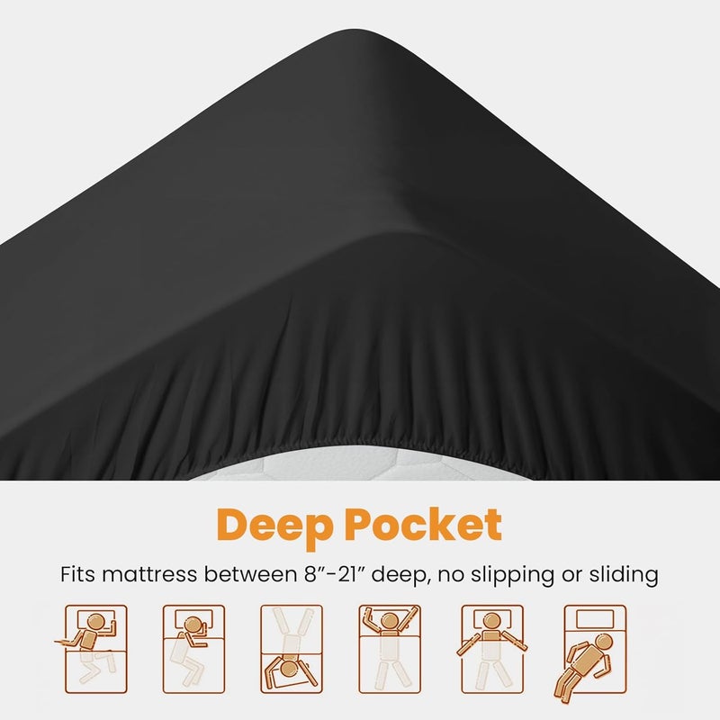 MATBEBY Twin XL Mattress Pad - Cooling Breathable Mattress Topper, Quilted Fitted Mattress Protector, Pillow Top Mattress Cover with 8-21" Deep Pocket, Soft, Machine Washable, Black, Twin Extra Long - Image 4