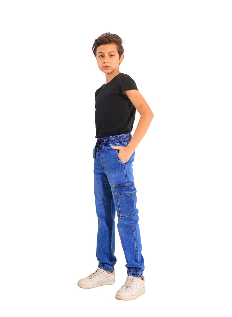 JBS DENIM Boys' blue baggy jeans pants  - Image 2