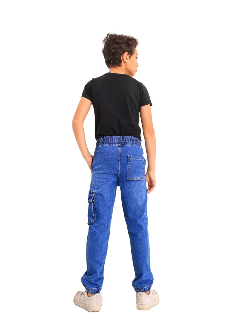 JBS DENIM Boys' blue baggy jeans pants  - Image 4