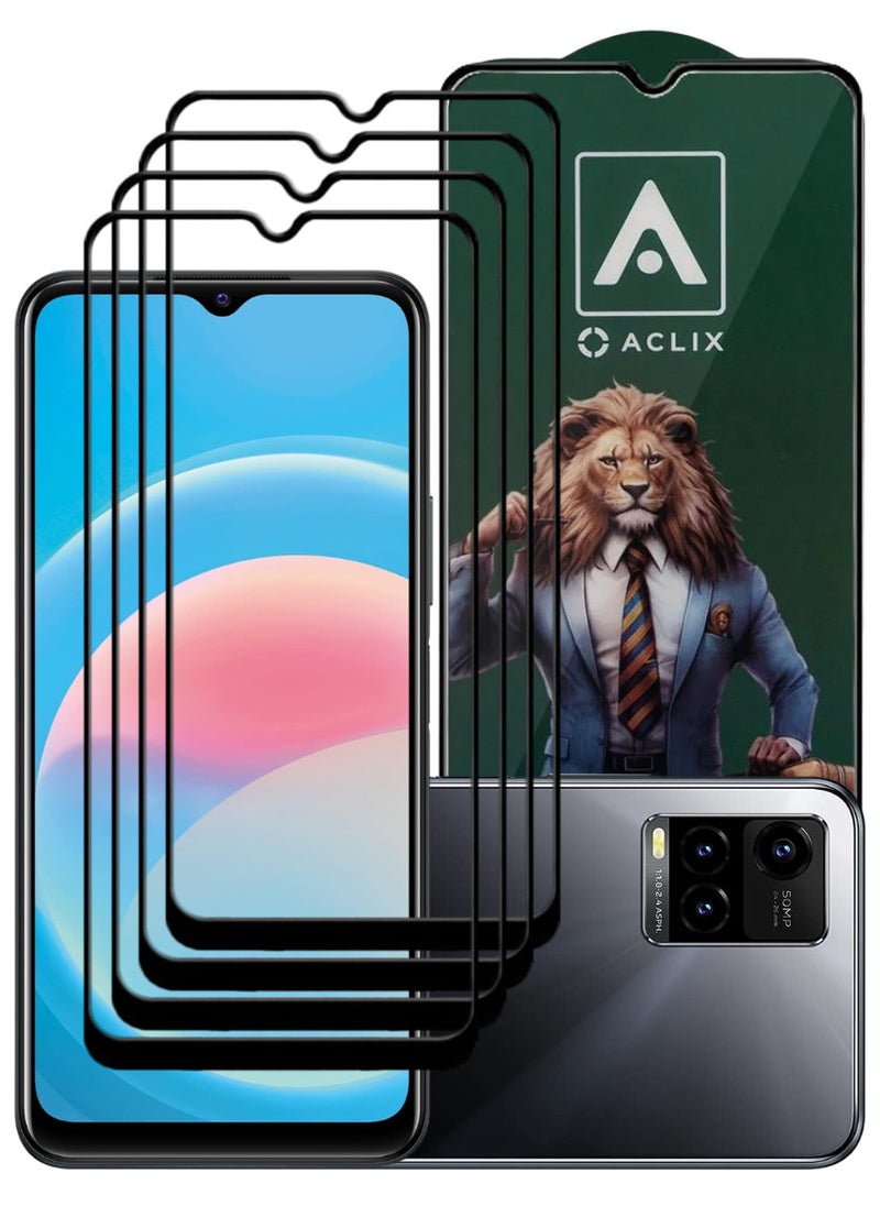 ACLIX 4 Pieces Antistatic ESD Dustproof Premium Quality High Definition Tempered Glass Screen Protector Designed For vivo Y33s - Image 1