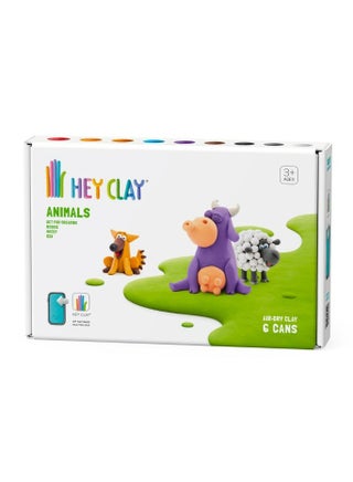 DIY Animals: Cow, Doggie, Sheep Plastic Creative Modelling Air-Dry Clay For Kids 6 Cans