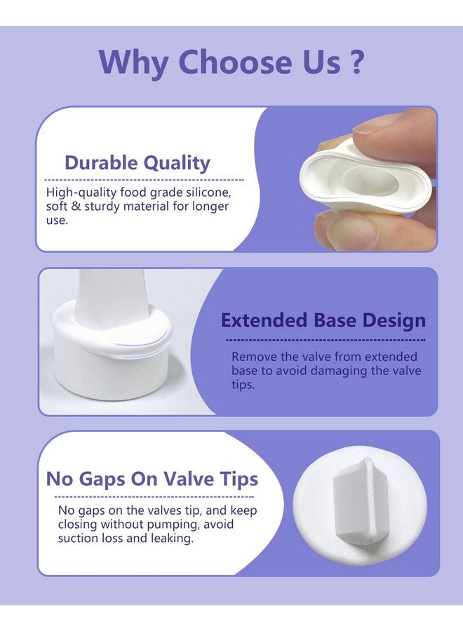 IVARONAL 4pcs Replacement Duckbill Valves Compatible with Lansinoh Hand Pumps/Signature Pro/Smartpump 2.0/Smartpump 3.0 Manual Pump, Replace to Lansinoh Valves - Image 3