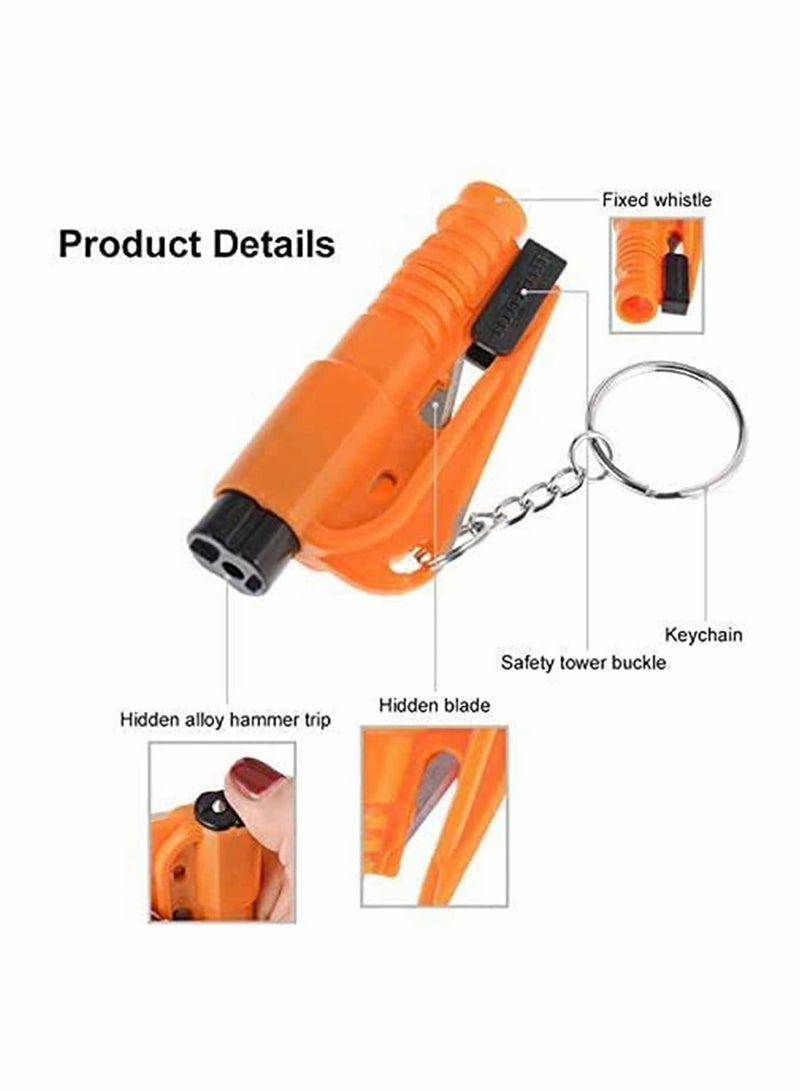 Emergency Escape Tool with Key Chain, Safety Window Glass Hammer for Cars, Car Seat Belt Cutter Emergency Escape Tool Glass Break Hammer, Used for Escape (4 Pcs) - Image 4
