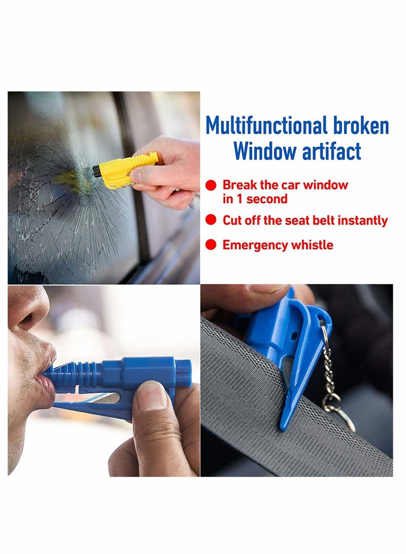 Emergency Escape Tool with Key Chain, Safety Window Glass Hammer for Cars, Car Seat Belt Cutter Emergency Escape Tool Glass Break Hammer, Used for Escape (4 Pcs) - Image 3