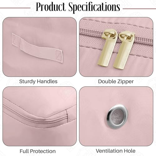 ABOUT SPACE Nylon Fabric Ultra Space Saving Self Compression Organizer - 141 L Vacuum Storage Bags - Packing Vaccine Bags for Clothes Airtight Reusable (Pink - Large - L 54 x B 42 x H 62 cm) - Image 3