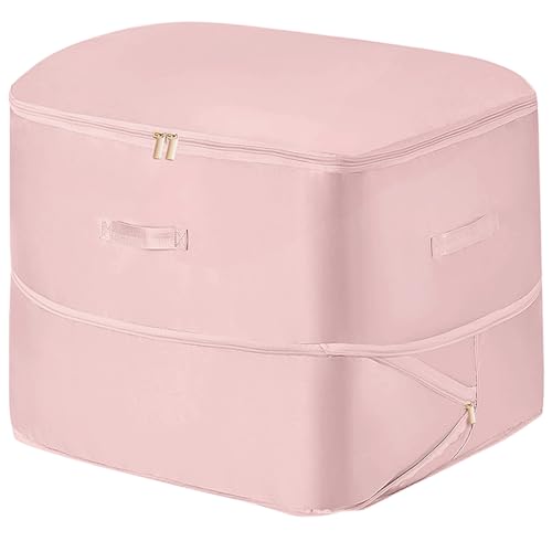 ABOUT SPACE Nylon Fabric Ultra Space Saving Self Compression Organizer - 141 L Vacuum Storage Bags - Packing Vaccine Bags for Clothes Airtight Reusable (Pink - Large - L 54 x B 42 x H 62 cm) - Image 1