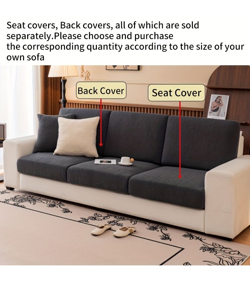 1pc Deep Gray Solid Color Pet Dog Friendly Non Slip Sofa Slipcover Four Seat Cover XL Summer Pat Print Smooth Sofa Protector Furniture Cover for Living Room Bedroom Office - Image 1