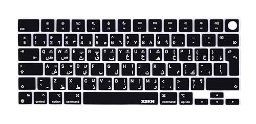 XSKN Arabic Black EU Version Silicone Keyboard Cover for Apple MacBook Air 13/15 inch with M5/M4/M3/M2 Chip and MacBook Neo with A18 Pro Chip - Image 1