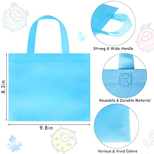 GITMIWS 30 Pack Non Woven Party Favor Bags, 9.8'' Small Reusable Kids Tote Bags with Handles, Rainbow Party Favor Goodie Bags for Kids Birthday - Image 2