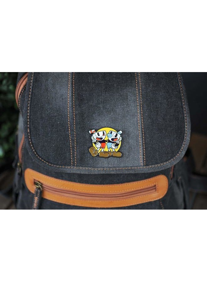 Cuphead & Mugman Metal Enamel Pin | Official Video Game Collectible Pin | Measures 2 Inches - Image 4