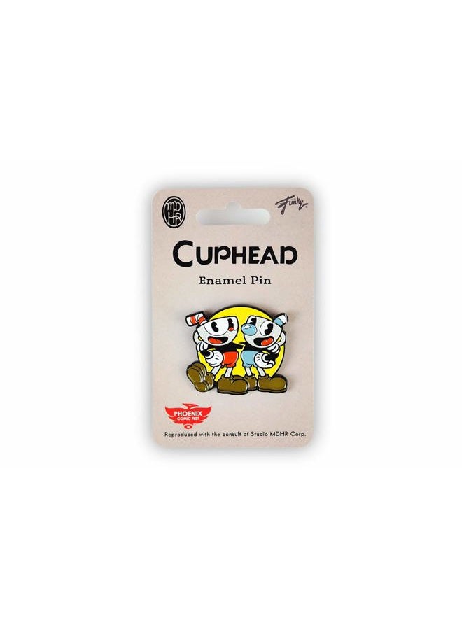 Cuphead & Mugman Metal Enamel Pin | Official Video Game Collectible Pin | Measures 2 Inches - Image 3