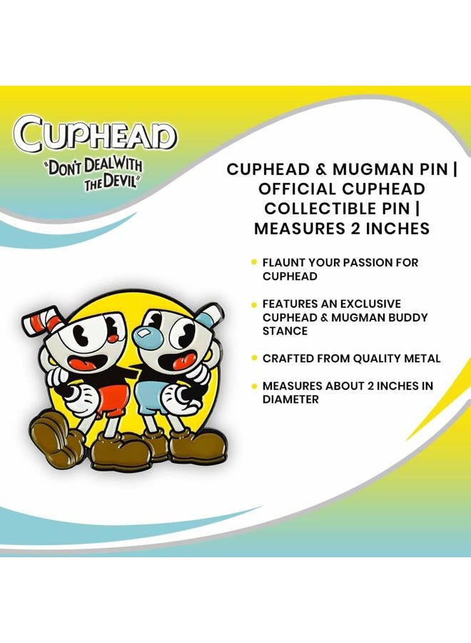 Cuphead & Mugman Metal Enamel Pin | Official Video Game Collectible Pin | Measures 2 Inches - Image 5