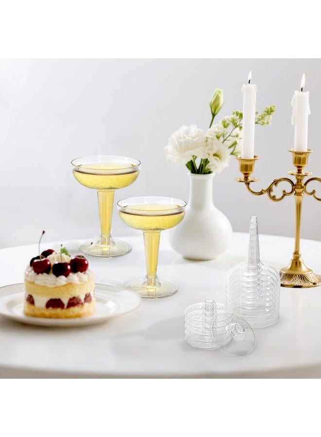 Hacaroa 75 Pack Plastic Champagne Coupe, 4 Oz Champagne Glasses Cocktail Glasses, Disposable Party Stem Cups Dessert Cups for Martini, Margarita, Birthday, Wedding - Image 5