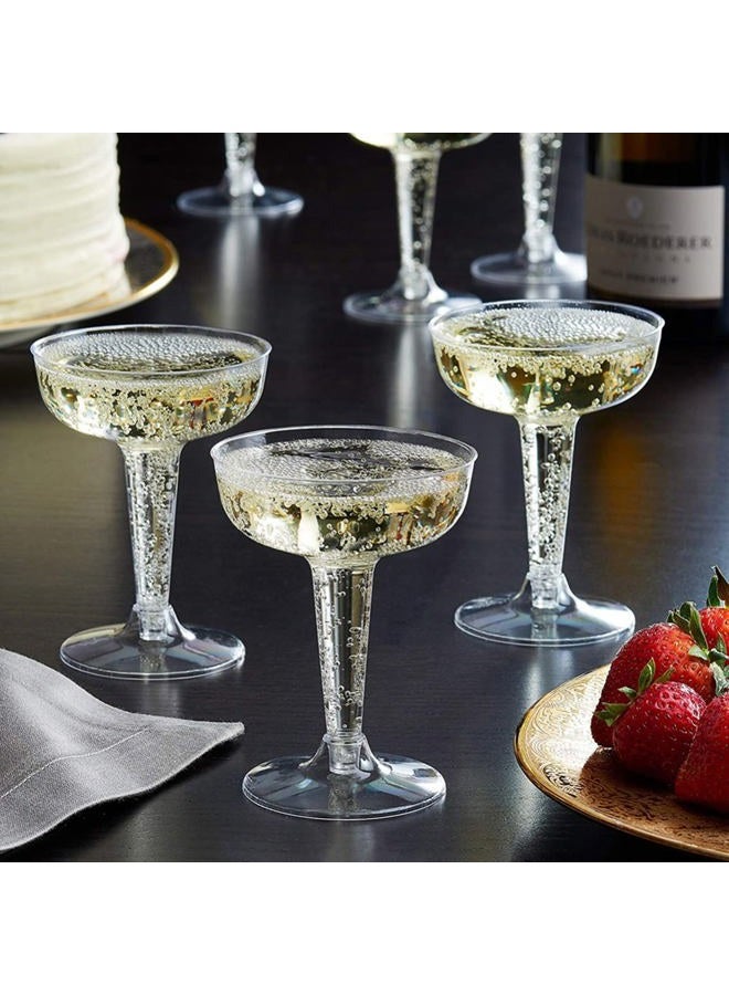 Hacaroa 75 Pack Plastic Champagne Coupe, 4 Oz Champagne Glasses Cocktail Glasses, Disposable Party Stem Cups Dessert Cups for Martini, Margarita, Birthday, Wedding - Image 4