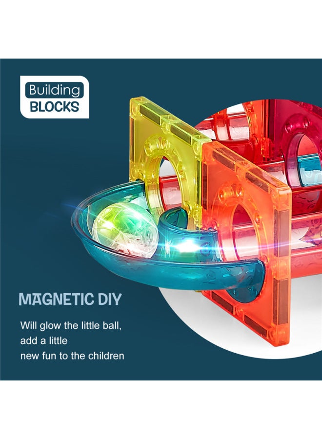 Hot Sale Color Window Magnetic Piece Children's Building Blocks Assembling Ball Track Puzzle Boys And Girls Magnet Assembling Toys-Specifications:1005 Magnetic Sheet 145p Color Box - Image 5