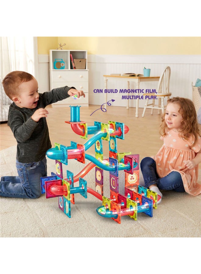 Hot Sale Color Window Magnetic Piece Children's Building Blocks Assembling Ball Track Puzzle Boys And Girls Magnet Assembling Toys-Specifications:1005 Magnetic Sheet 145p Color Box - Image 4