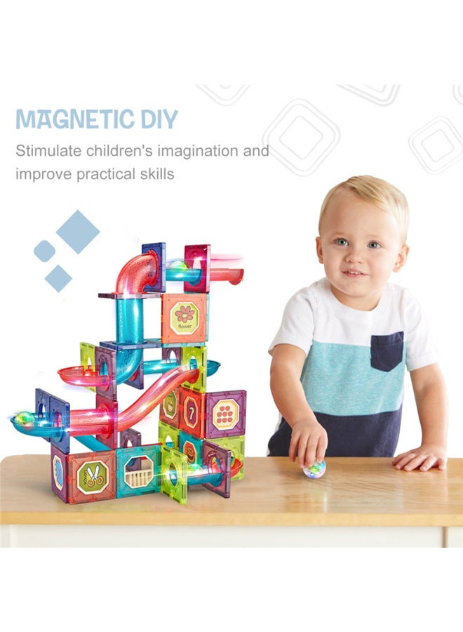 Hot Sale Color Window Magnetic Piece Children's Building Blocks Assembling Ball Track Puzzle Boys And Girls Magnet Assembling Toys-Specifications:1005 Magnetic Sheet 145p Color Box - Image 3