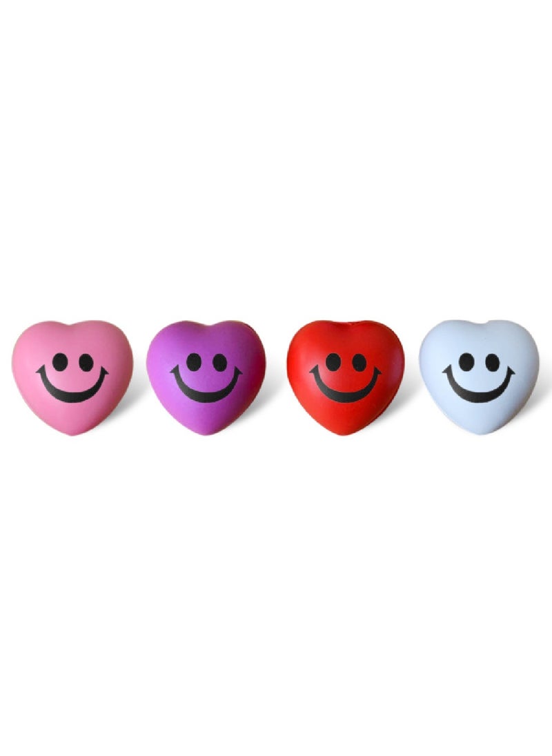 Genérico Colorful Heart Shaped Foam Balls Stress Relief Toys For Kids 4-Pack  - Image 1