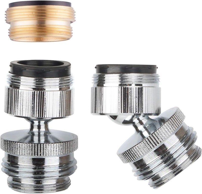 Hibbent Faucet Adapter Kit, Swivel Aerator Adapter to Connect Garden Hose - Multi-Thread Kitchen Sink Faucet to Garden Hose Adapter 3/4 Inch - Chrome Finished - Image 1