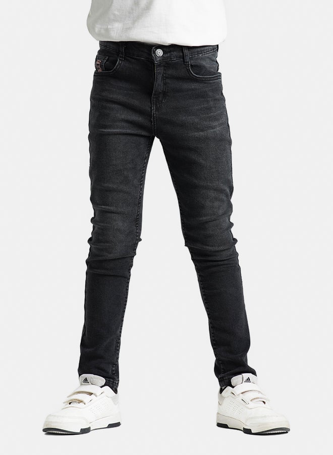 ريمينت بنطال جينز ضيق بليكرا للولاد اسود - Image 1