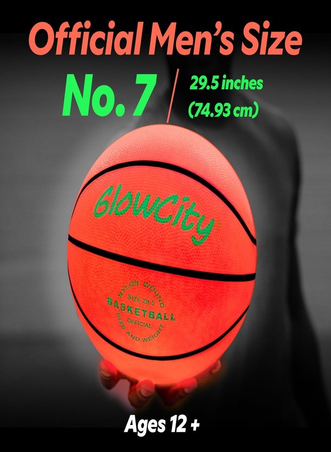 GlowCity Glow in The Dark Basketball - Size 7 Light Up Ball for Teen Boys Gifts, Adults - Red Glow for Outdoor Games - Sports Birthday Gift Ideas for Boys Ages 12 13 14 15 Basketball Gear Accessories - Image 5