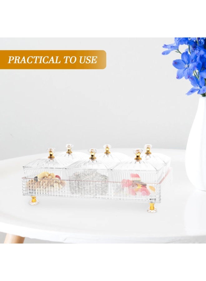 DUNISO Snack Serving Platter Set，Divided Serving Tray with 6 Removable Dish Bowls，Divided Clear Snack Box Serving Tray with Lid and Handle，Beautiful and Easy to Clean， for Snacks, Fruits, Candy and Condiments - Image 4