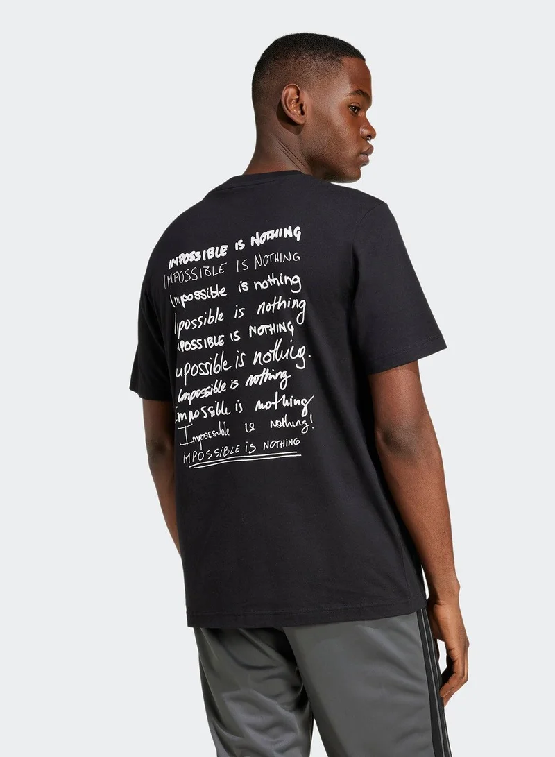 adidas تيشيرت رجالي بطبعة المستحيل لا شيء
