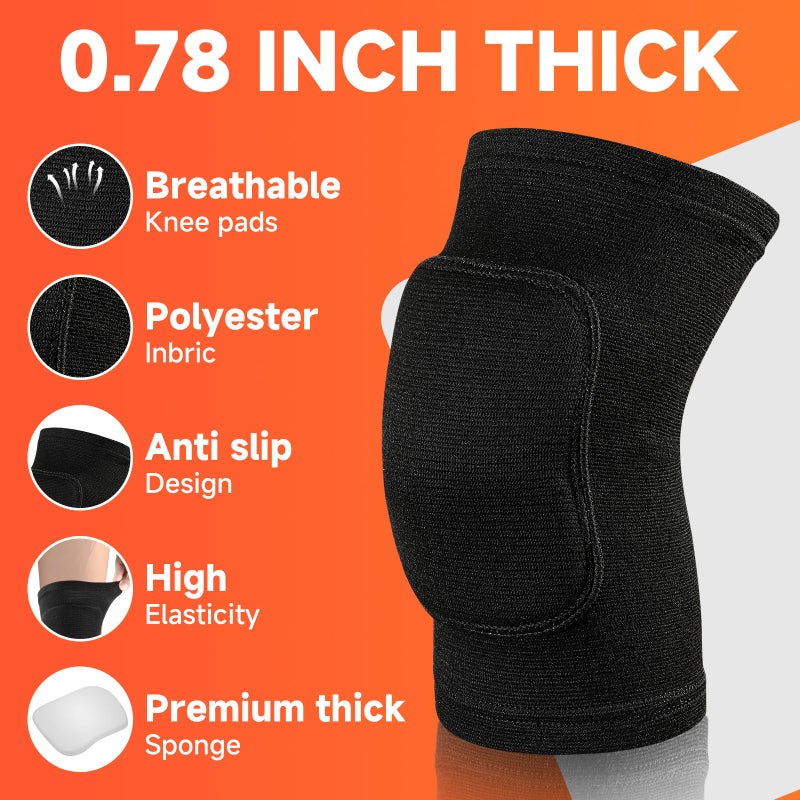 RYBTB Volleyball Knee Pads knee brace for Women Kids Girlsï¼ŒSoft and Breathable Knee Pads for Volleyball, Dancing, Football, Yoga, Basketball, and Skating - Protective Knee Pads for Adults and Kids (Black, Medium) - Image 3