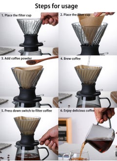 CHOIWIN Smart Cup Set, Hand-pour Coffee Maker Set V60 Size 02 Professional Manual Coffee Pro Tool Kit Barista 4 in 1  - Image 2