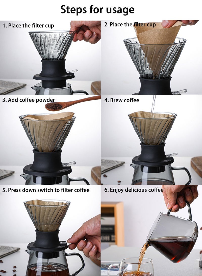 شويوين مجموعة صانعة القهوة المقطرة بمقاس V60 02 4 في 1. - Image 2