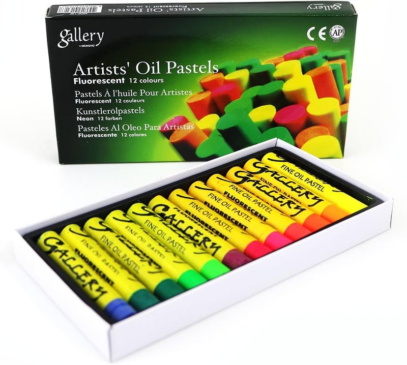Mungyo Artists' Oil Pastels - Fluorescent 12 Colors Set - Image 4