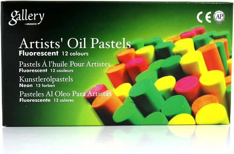 Mungyo Artists' Oil Pastels - Fluorescent 12 Colors Set - Image 1