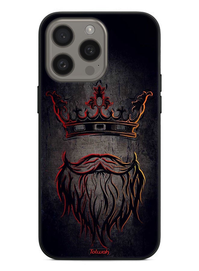 Tolwak Apple iPhone 15 Pro Max Protective Case Cover King Artwork - Image 2