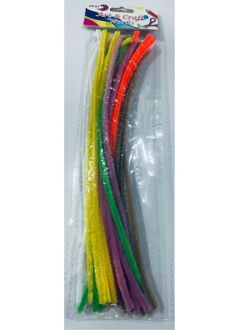 ATKET 20-Piece Pipe Cleaners Assorted Colours 30cm Size - Image 1