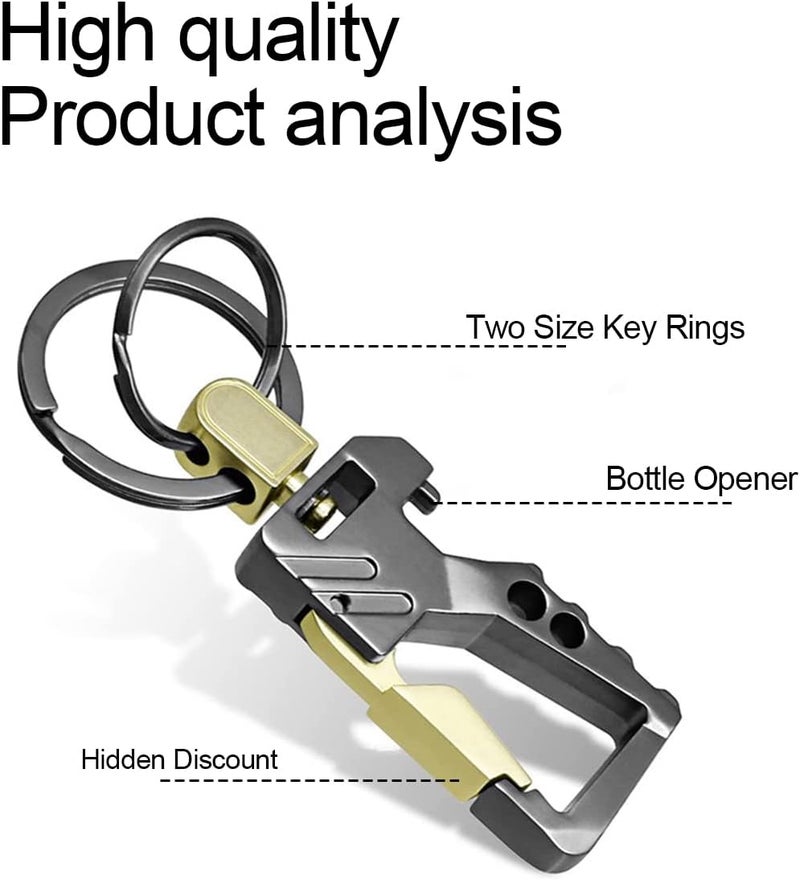 JNNJ Zinc Alloy Metal Key Chain with Bottle Opener and Carabiner Closure - Image 5