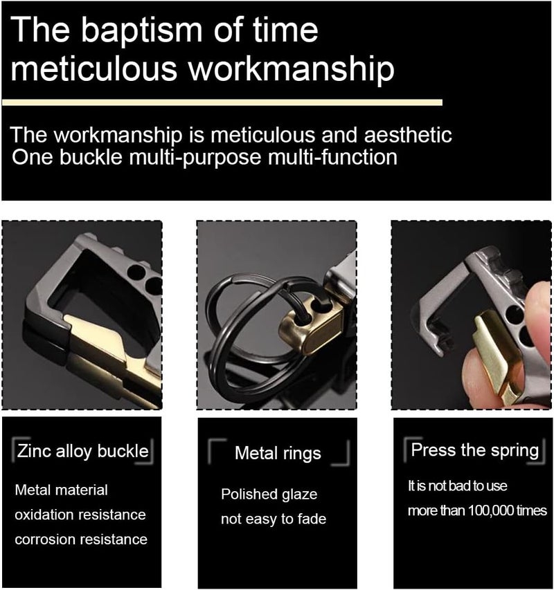 JNNJ Zinc Alloy Metal Key Chain with Bottle Opener and Carabiner Closure - Image 4