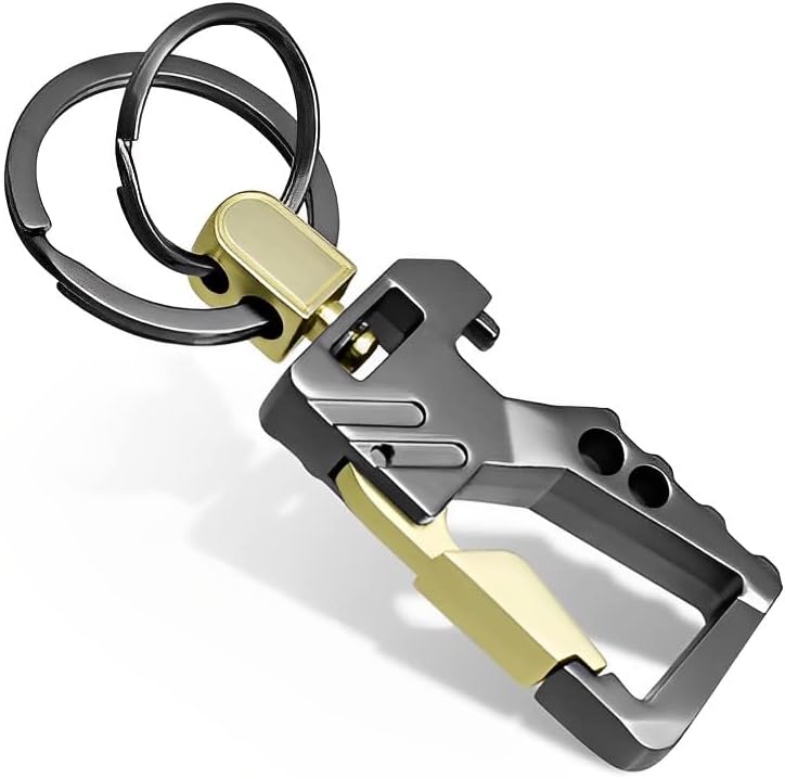 JNNJ Zinc Alloy Metal Key Chain with Bottle Opener and Carabiner Closure - Image 1