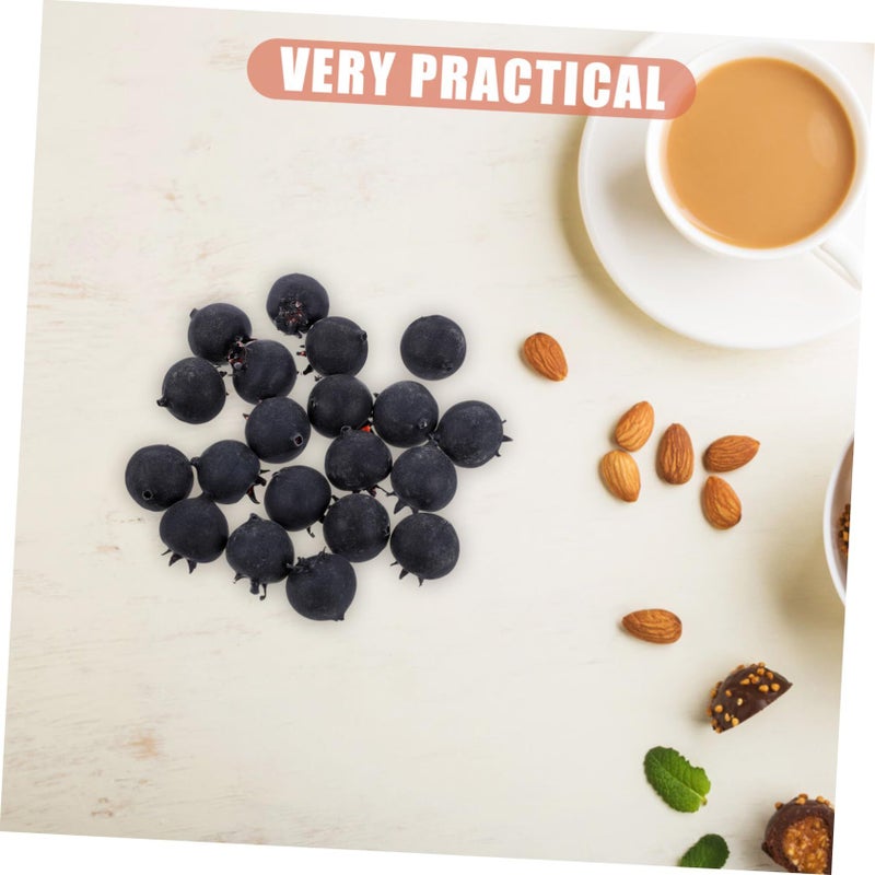 Noon 20 Pcs Artificial Lifelike Blueberries Simulation Faux Fruit Decor For Home Wedding Photography Arrangements Crafts - Image 5