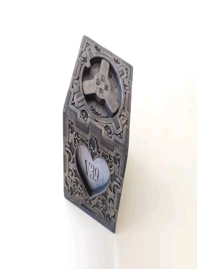 MeeCraft Puzzle Lock Wooden Ring Box - Ideal Gift for Engagement and Wedding, 5x5x4 cm - Image 4