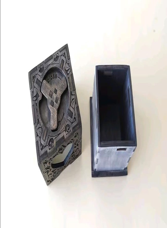 MeeCraft Puzzle Lock Wooden Ring Box - Ideal Gift for Engagement and Wedding, 5x5x4 cm - Image 2