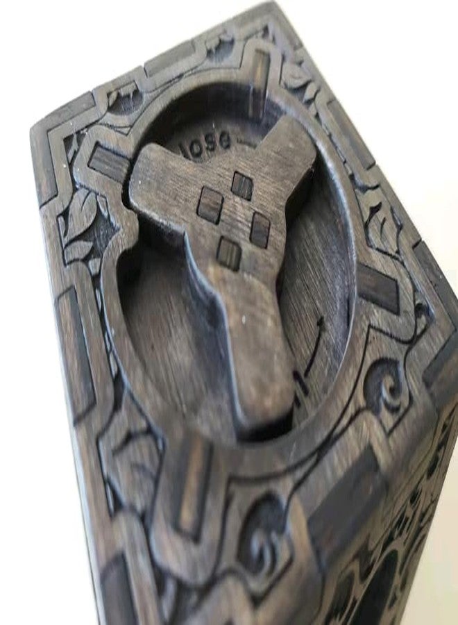 MeeCraft Puzzle Lock Wooden Ring Box - Ideal Gift for Engagement and Wedding, 5x5x4 cm - Image 3