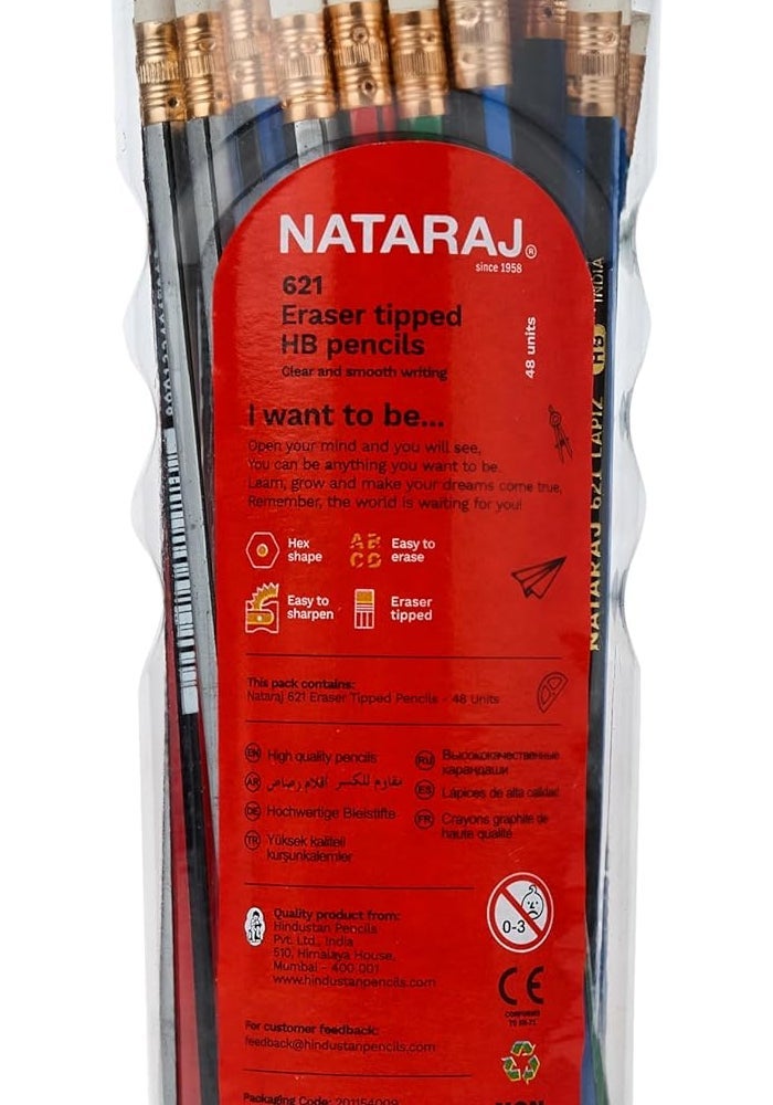 NATARAJ مجموعة أقلام ناتراج 621 HB سداسية - 48 لون متنوع - Image 2