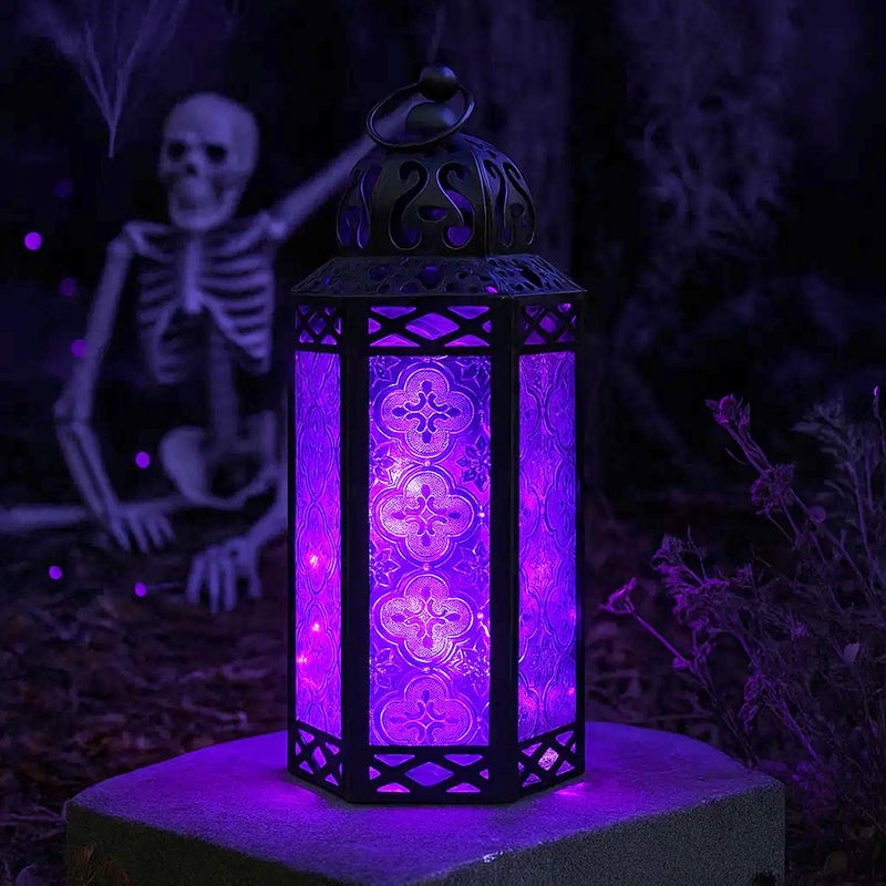 Vela Lanterns فوانيس شموع معدنية مغربية زهرية 10.5 بوصة مع أضواء خرافية LED عن بعد - فوانيس خيالية قوطية لمراكز الطاولات في عيد الهالوين، ديكور داخلي، فناء خارجي وشرفة - Image 4